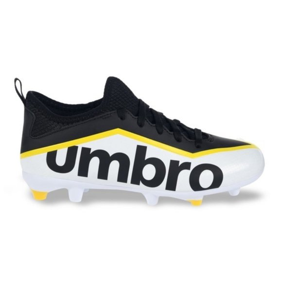 Umbro Pivot Kids Soccer Cleats Black/White/Yellow - Picture 1 of 10